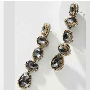 Anthropologie Deepa Skipping Stone Drop Earrings Gray